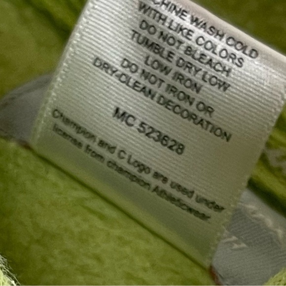 Champion Sport Stretch XL Oregon State OSU Lime Green Hoodie Hooded Distressed - Picture 8 of 9